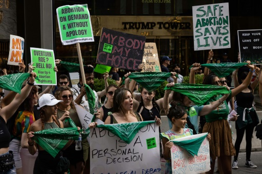 Manifestation pour le droit à l'avortement, à New York, le 9 juillet 2022
