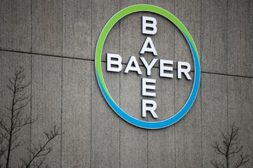 Le logo du groupe Bayer sur un de ses bâtiments à Berlin, en Allemagne, le 20 mars 2019
