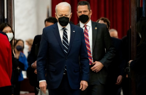 Le président américain Joe Biden au Congrès, le 13 janvier 2022 à Washington
