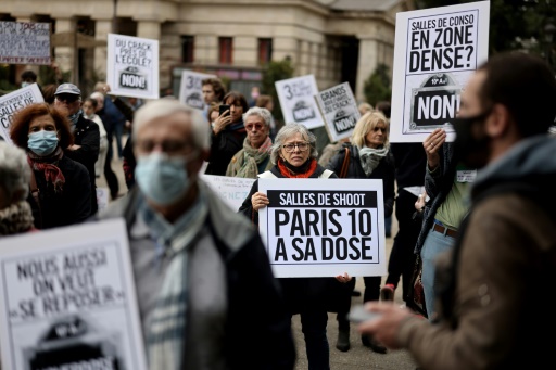 Manifestation anti-'salle de shoot' à Paris, le 2 octobre 2021
