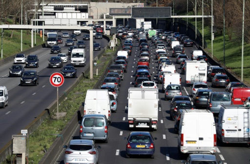 Embouteillage Porte de Bagnolet le 12 février 2022 à Paris
