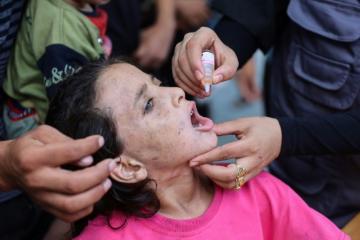 Vaccination des enfants palestiniens contre la polio à Gaza, le 10 septembre 2024
