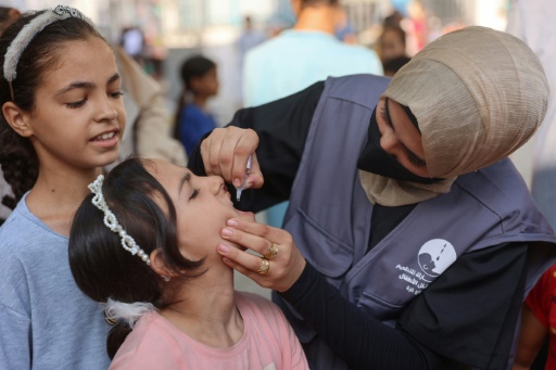 Vaccination des enfants palestiniens contre la polio à Gaza, le 10 septembre 2024
