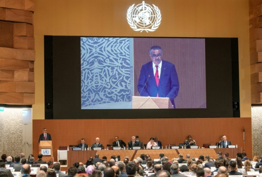 L'Ethiopien Tedros Adhanom Ghebreyesus, directeur général de l'OMS, à l'ouverture de la 75e assemblée de l'organisation à Genève, le 22 mai 2022

